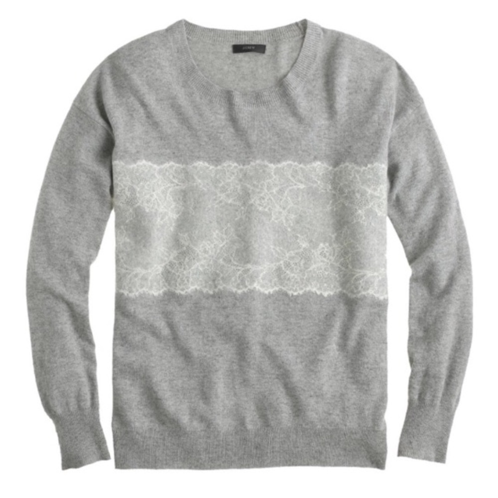 J.Crew unique needle punch lace sweater